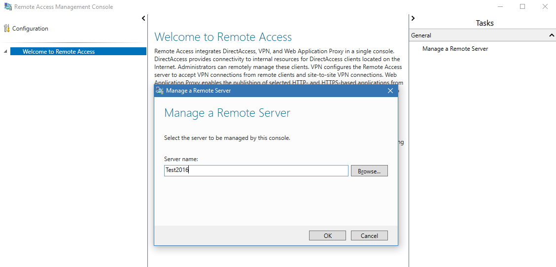 remote access management console missing