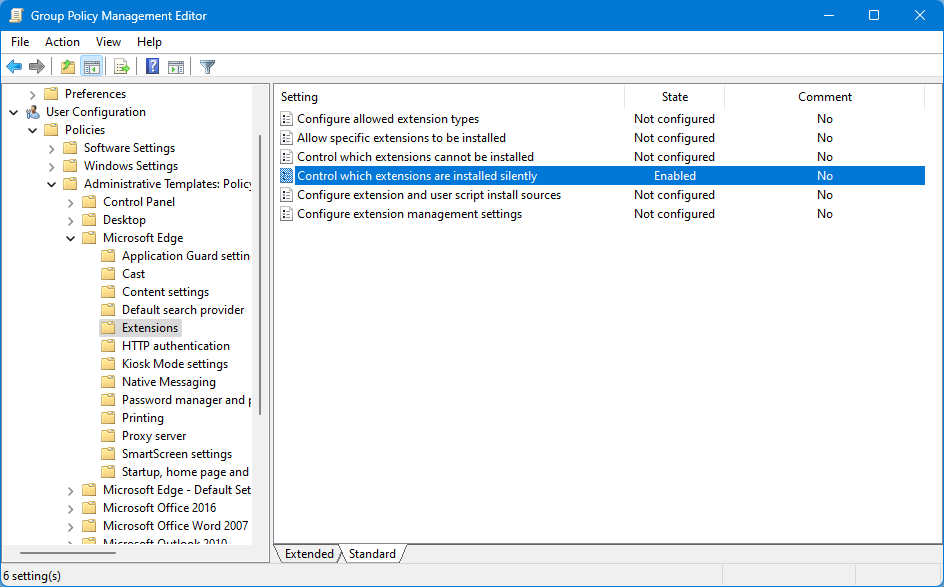 Deploying Microsoft Edge Extensions Via Group Policy | KC's Blog